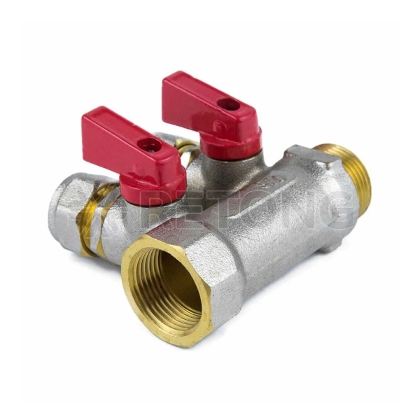 Коллектор лат шар/к красн 3/4" м/р 4в Дн16 обжим мп 35мм Aquasfera 7016-03 .