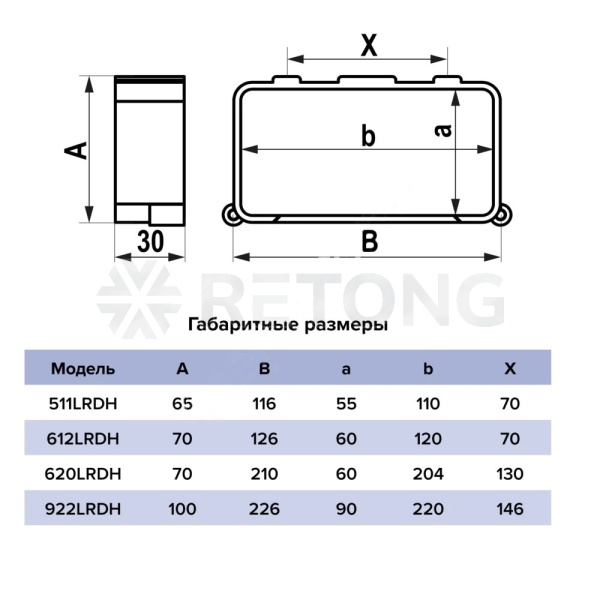 Держатель прямоуг пласт 60х120 Эра 612LRDH