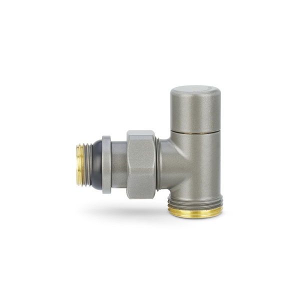 Запорный радиаторный клапан Varmega VMDV03-310415, 1/2"×3/4"ЕК НР, угловой, серый