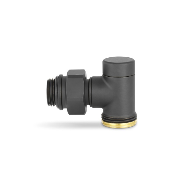 Узел нижнего подключения одинарный Varmega VMDV22-200415, 1/2"х3/4"EK НР, угловой, черный