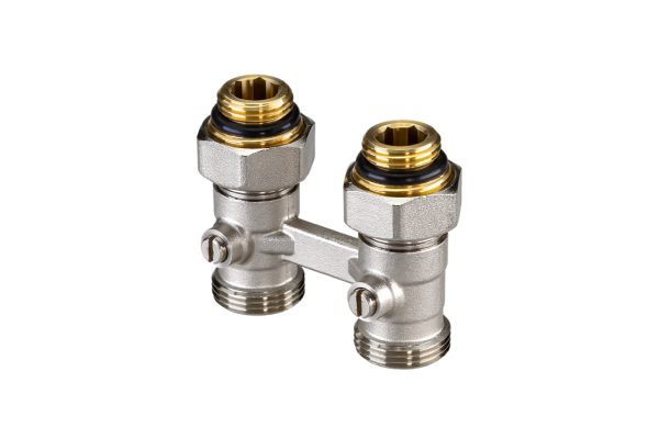 Клапан запорный Ридан для нижнего присоединения к радиатору подкл. 1/2x3/4 PN10 Tmax 120 °C прямой