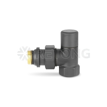 Радиаторный клапан ручной регулировки Varmega VMDV01-210404, 1/2" ВР-НР, угловой, черный