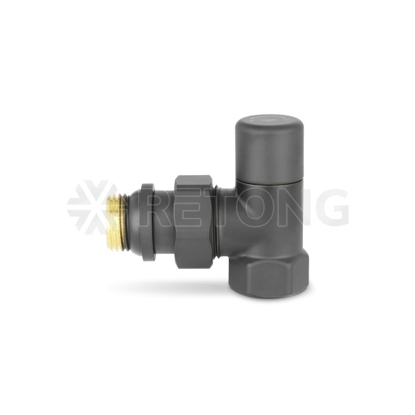 Радиаторный клапан ручной регулировки Varmega VMDV01-210404, 1/2" ВР-НР, угловой, черный