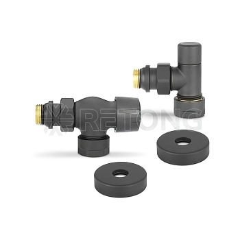 Комплект термостатический с запорным клапаном Varmega №3 VMDV12-210415, 1/2" x 3/4"EK ВР-НР, осевой,