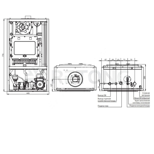 Котел газ наст 2/конт 24кВт Heatluxe NGB210 Navien PNGB2100024L001