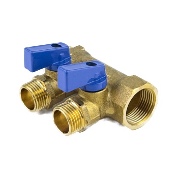 Коллектор лат шар/к син 3/4" м/р 2в 1/2" н/р 35мм Aquasfera 9025-01