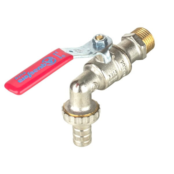 Кран шар водоразб лат 1019 Ду15 Ру16 р/штуц рыч Aquasfera Euro 1019-01