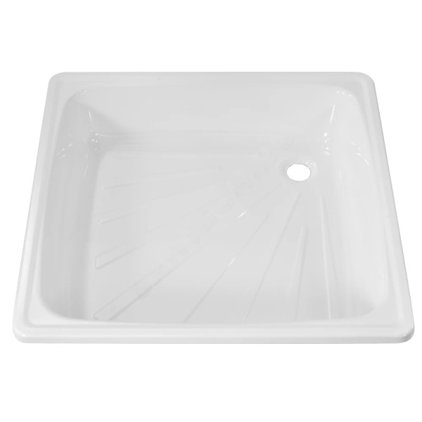 Поддон ст 80х80 квадр бел рифл б/к Selena .