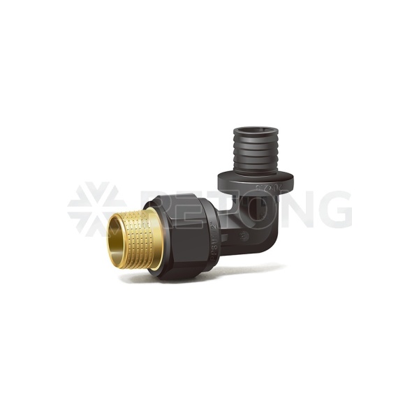 Угольник (угол) 90° с наружной резьбой Varmega Slide-fit VM51402, 16х3/4", комбинированный, аксиальн