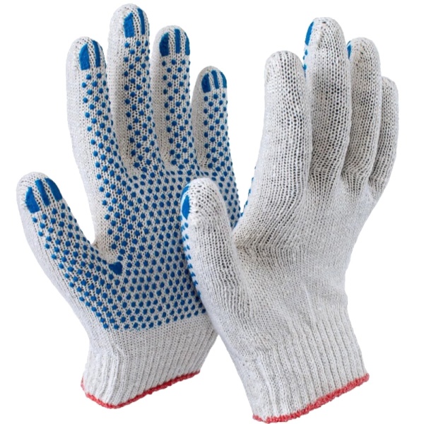 Перчатки (пара) х/б 10класс ПВХ с протектором катБ ПЕР10.06