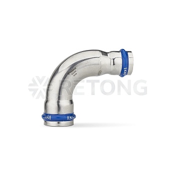Угольник 90° двухраструбный Varmega Inox Press VM727003528, переходной 35x28 мм