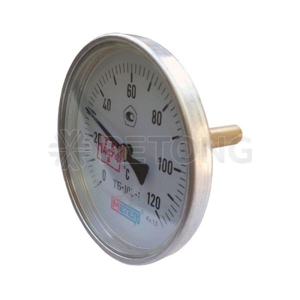 Термометр биметалл ТБ100 120С Дк100 L=160 G1/2" осев Метер