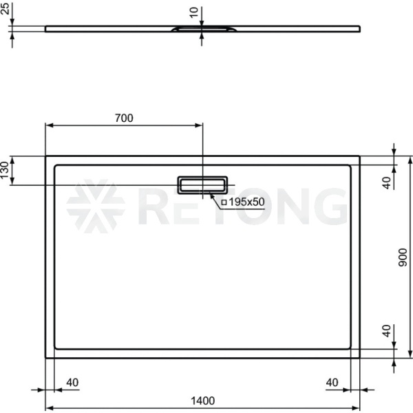 Поддон акр ULTRAFLAT 140х90 прямоуг Ideal Standard T448401