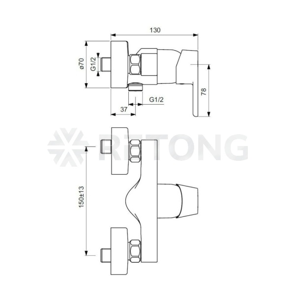 Смес/душ VITO однор б/к Ideal Standard B0411AA
