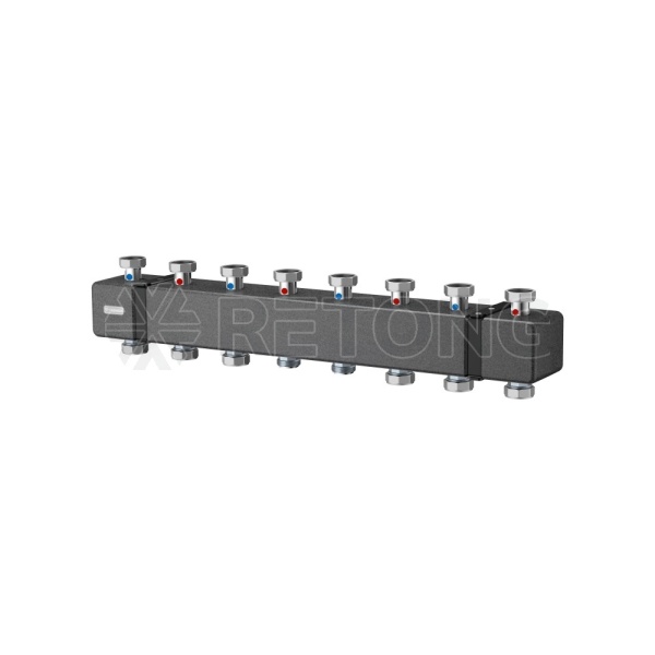Распределительный коллектор Varmega V-Flow до 7 контуров, нержавеющая сталь, с термоизоляцией