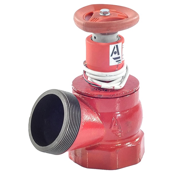 Клапан пожарный чуг угловой Ду65 Ру16 ВР/НР 125 гр с датч Апогей КПЧ 65-1 110026