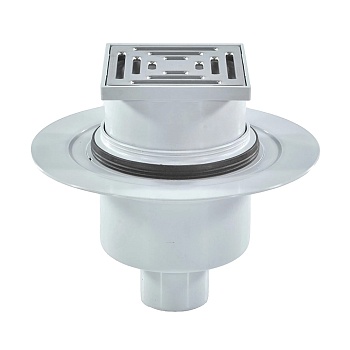 Трап рег верт/вып гидр/затв Дн50/75/110 нерж/реш 147х147 HL HL317