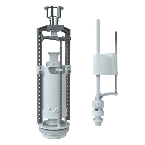 Арматура д/бачка набор 1/2" пл/ш н/под хр кноп 1реж Unicorn SM_N/H