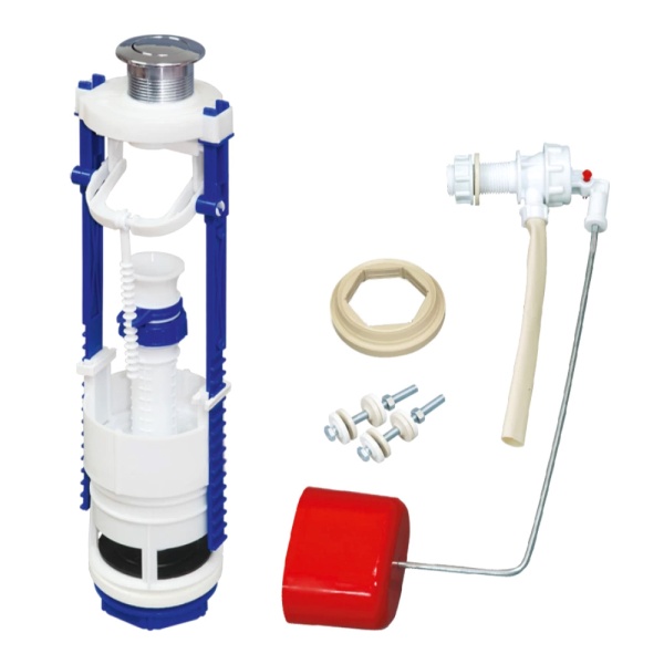 Арматура д/бачка набор 1/2" мемб пл/ш б/под бел кноп РБМ АС7.1