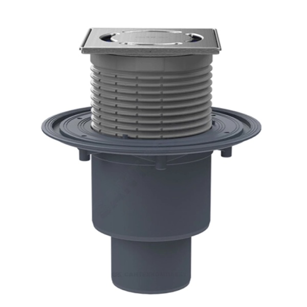 Трап рег верт/вып сух/затв Дн50/75/110 нерж/реш 115х115 HL HL310Prblue-3000