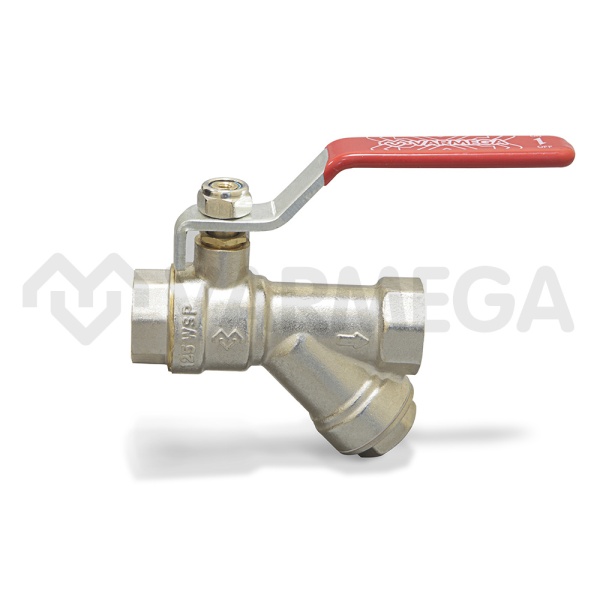 Кран шаровый Varmega с фильтром Classico VM02902 3/4" ВР-ВР, полнопроходной, ручка-рычаг