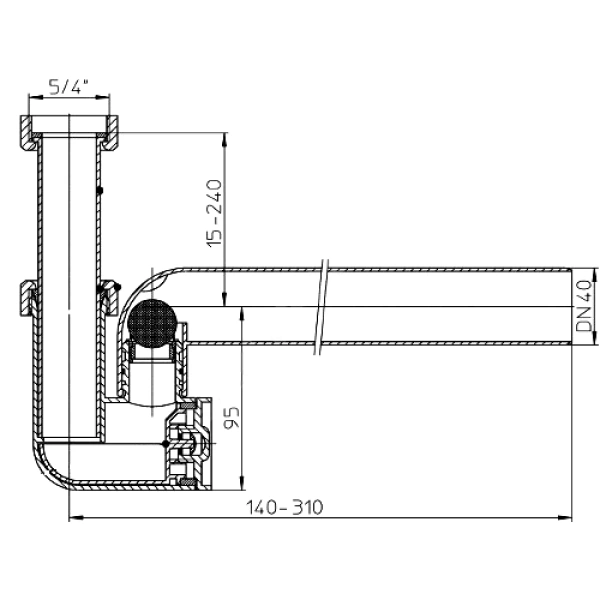 Сифон конд труб 1 1/4"x40 HL HL136.3