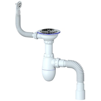 Сифон мойки бут г/пер 3 1/2"x40 гофр 40х40/50 нерж/сетка Unicorn B426P