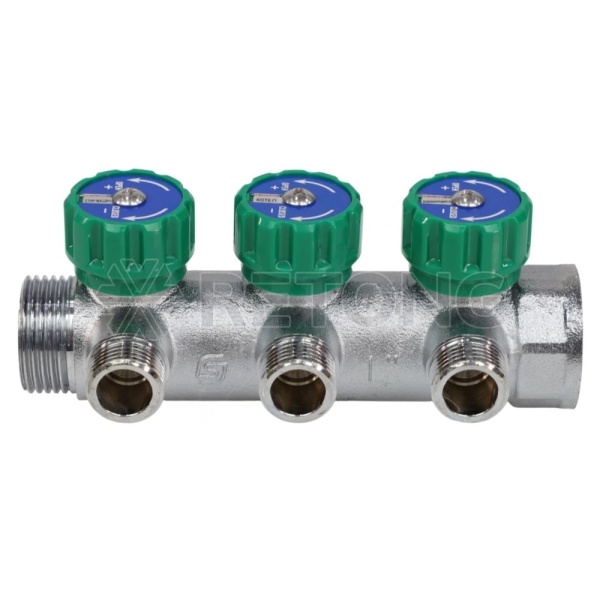 Коллектор лат клап рег 1" м/р 3в 1/2" ПУ н/р 45мм M110 SantechSystems