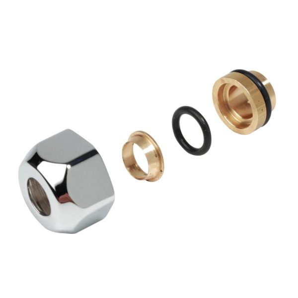 Соединитель лат д/мед труб Дн16х16 обж/ВР с базой 16мм Giacomini T178CX018