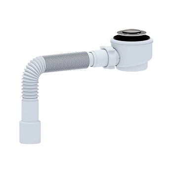 Сифон д/поддона h=74мм 1 1/2"x50/60 гофр 40х50 клик-клак АНИ Пласт E415CL