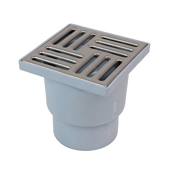 Трап нерег верт/вып гидр/затв Дн110 нерж/реш 150х150 АНИ Пласт TA1212