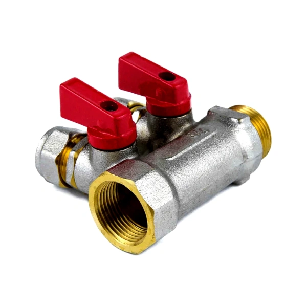 Коллектор лат шар/к красн 1" м/р 4в Дн16 обжим мп 35мм Aquasfera 7016-06
