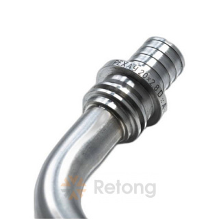 Трубка РЕХАУ из. нерж. стали для подкл. радиатора, Г-образная 20/1000