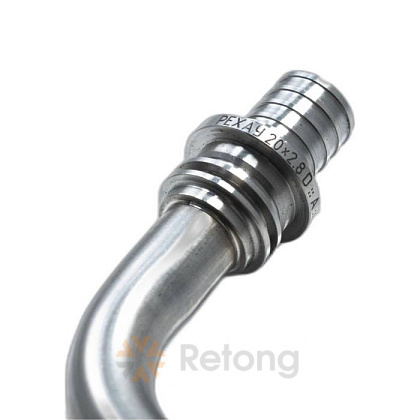 Трубка РЕХАУ из. нерж. стали для подкл. радиатора, Г-образная 20/1000