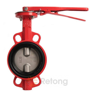 Затвор дисковый поворотный чугунный Рашворк 201, межфланцевый, DN100, PN16, корпус-чугун, диск-CF8 (AISI304) EPDM, рукоятка, квадрат 11х11