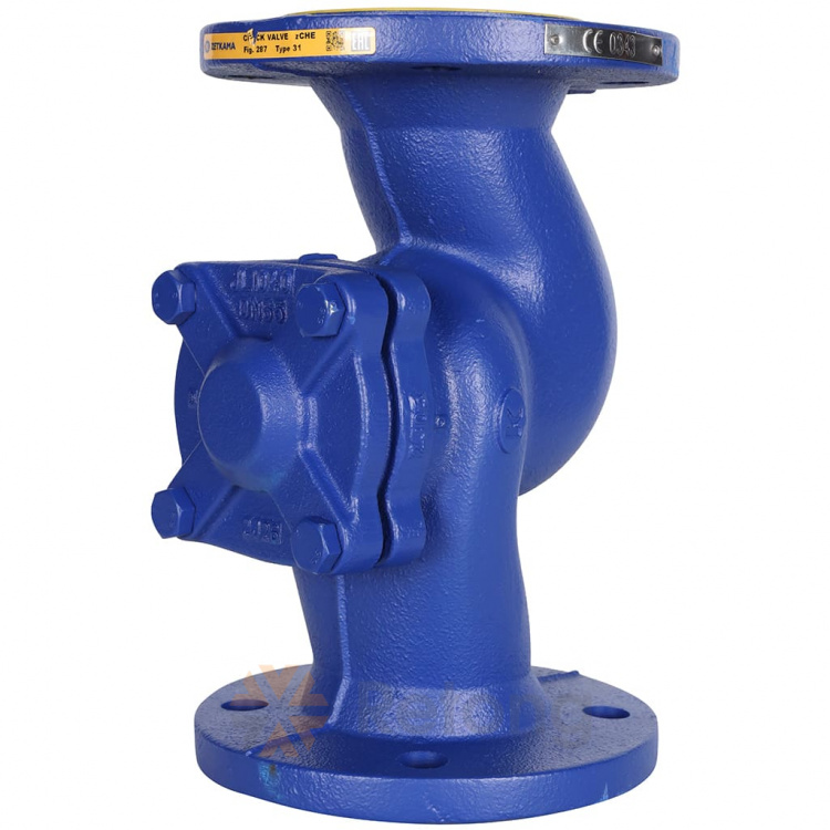 Клапан обратный подъемный Zetkama 287A, чугунный фланцевый, DN65, PN16, корпус-чугун