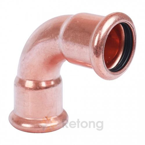 Отвод однораструбный Sanha 6001A, 90°, медь 28, пресс