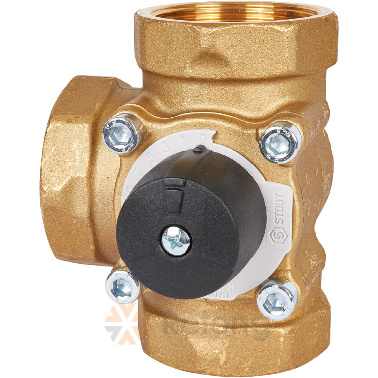 Клапан трехходовой смесительный Stout 2&amp;quot;, KVs 40