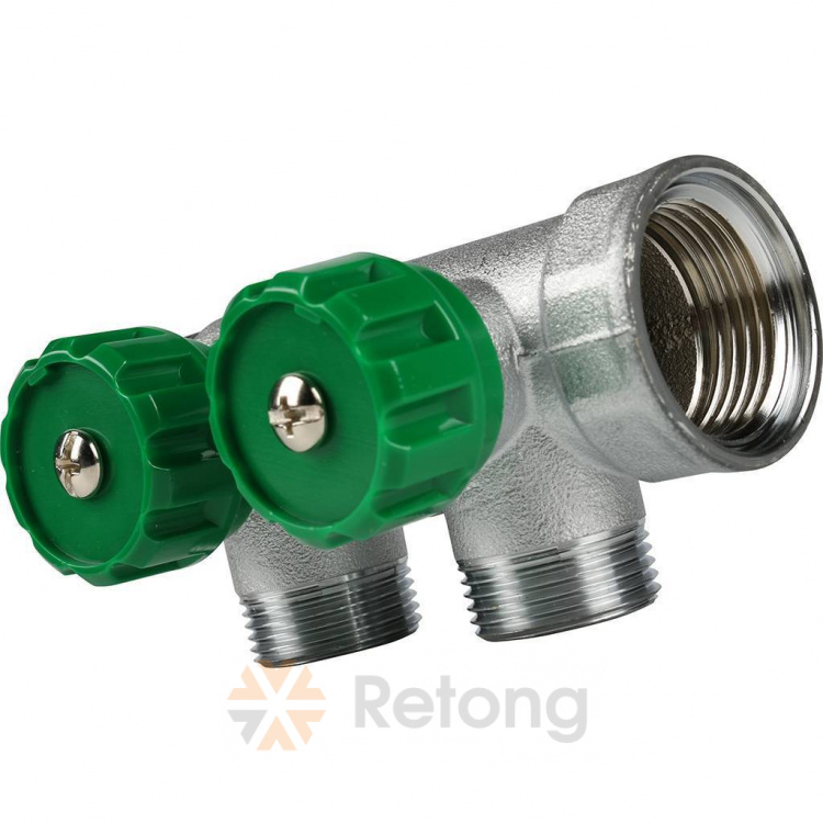 Коллектор распределительный FAR, 1&amp;#039; х 3/4&amp;#039; плоск.упл. - 2 отвода