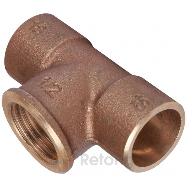 Тройник переходной Sanha 4130G, бронза 18x1/2x18 В, пайка