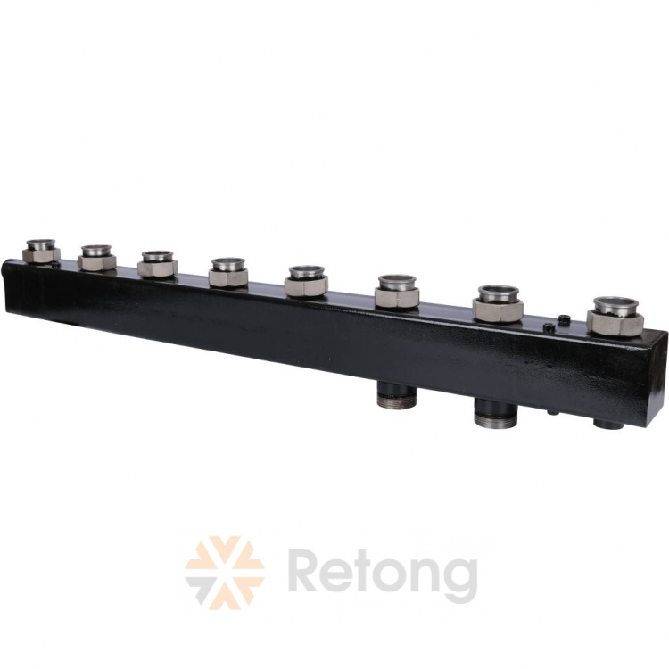 Коллектор котельной сталь до 90 кВт 1 1/2&amp;quot; ВР на 4 контура 1 1/2&amp;quot; нак/г м/о 125мм Стандарт КК-40F ASKON 40F/125/40/4