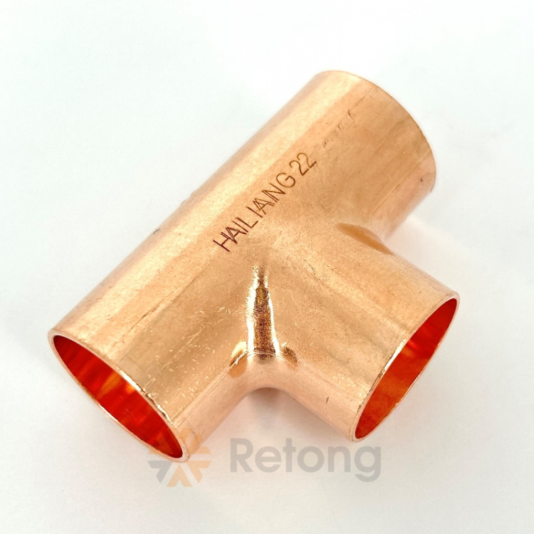 Тройник медный Hailiang, 22 мм