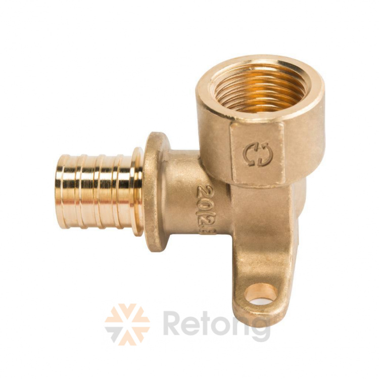 Угольник настенный с креплением 16*1/2&amp;quot; для труб из сшитого п/э аксиальный STOUT