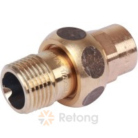 Сгон Sanha 4331G, бронза, с плоским уплотнением 18x3/4 Н, пайка