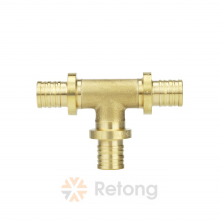 Тройник аксиальный Varmega Slide-fit, латунь 32