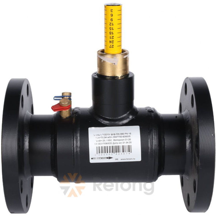 Клапан балансировочный ручной Broen Venturi FODRV в комплекте с рукояткой фланцевый DN 80 PN 16 Kvs=70,94 м3/ч