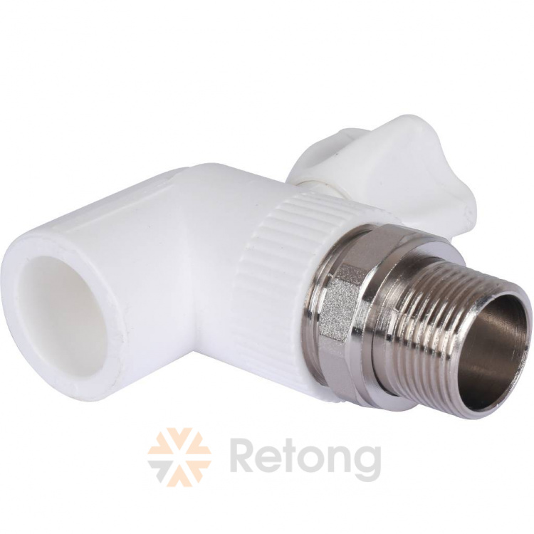 Шаровой кран Политэк для радиатора угловой ПП 25х3/4