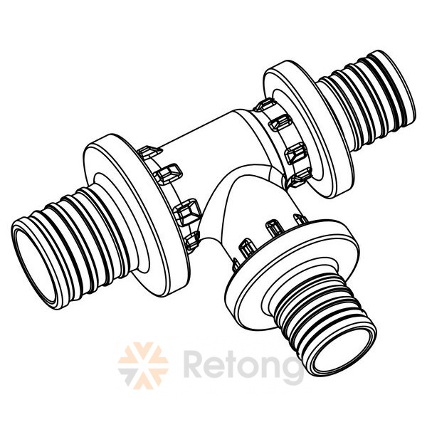 Тройник для PE-X труб аксиальный PPSU Дн 25х16х16 переходной RAUTITAN PX Rehau 11600821001
