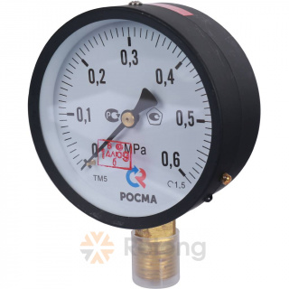 Манометр радиальный Росма ТМ-510Р кп.1.5, 100мм 6 бар, 1/2&amp;quot; Н