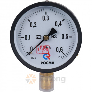 Манометр радиальный Росма ТМ-510Р кп.1.5, 100мм 6 бар, 1/2&amp;quot; Н